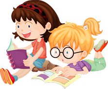 Children reading and learning
